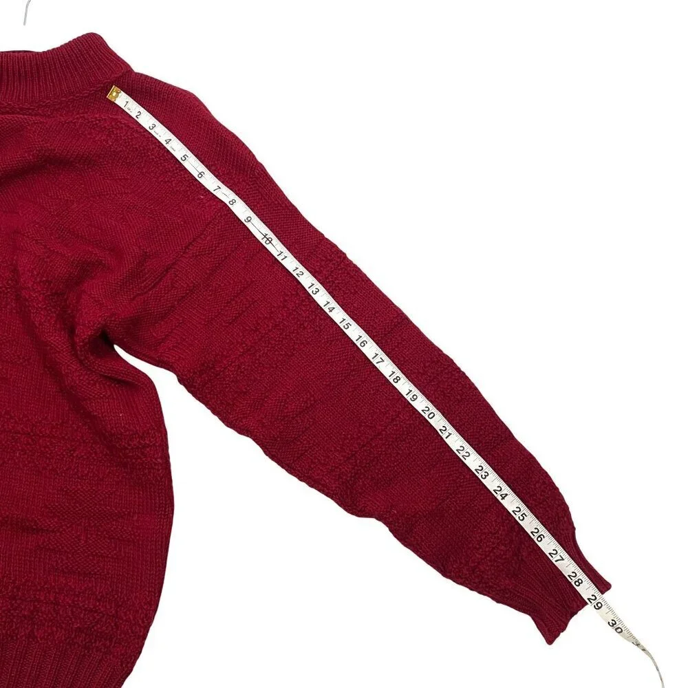 Pendleton vintage western knit Wool burgundy Red Sweater M USA 100% Virgin Wool